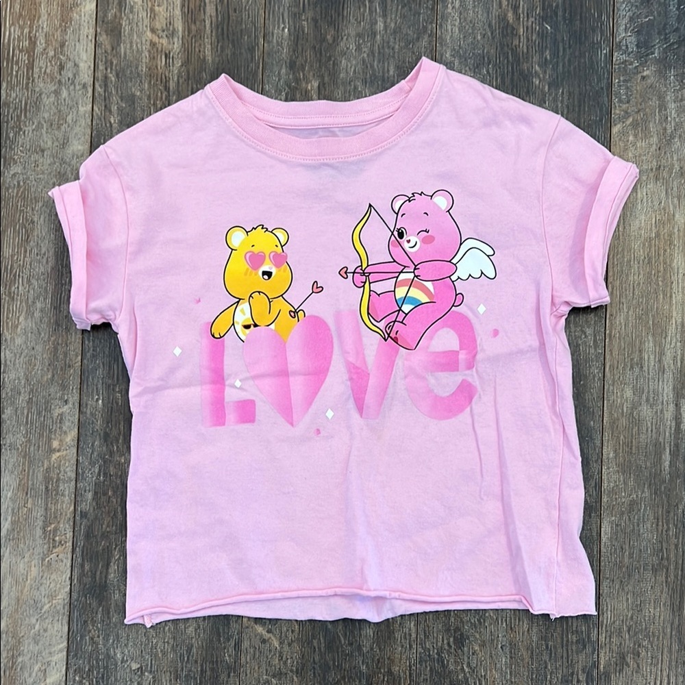 Care Bears Pink Short Sleeve Tee with Colorful Graphic Print
